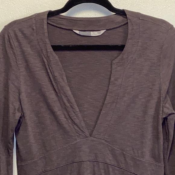 Athleta Brown Deep V Neck Athleisure Activewear Athletic Dress 3060 - Picture 2 of 6